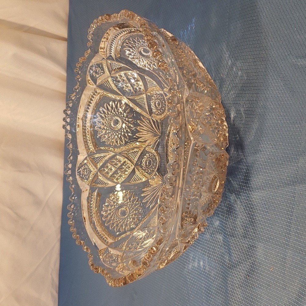 IMPERIAL GLASS-OHIO  "Fashion Clear"  Round Bowl 11" dia.